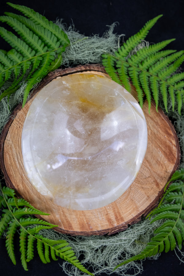 Golden Healer Quartz Bowl for Healing, Energy Work and Display, High Vibration Crystal Stone for Clarity, Alignment and Inner Peace