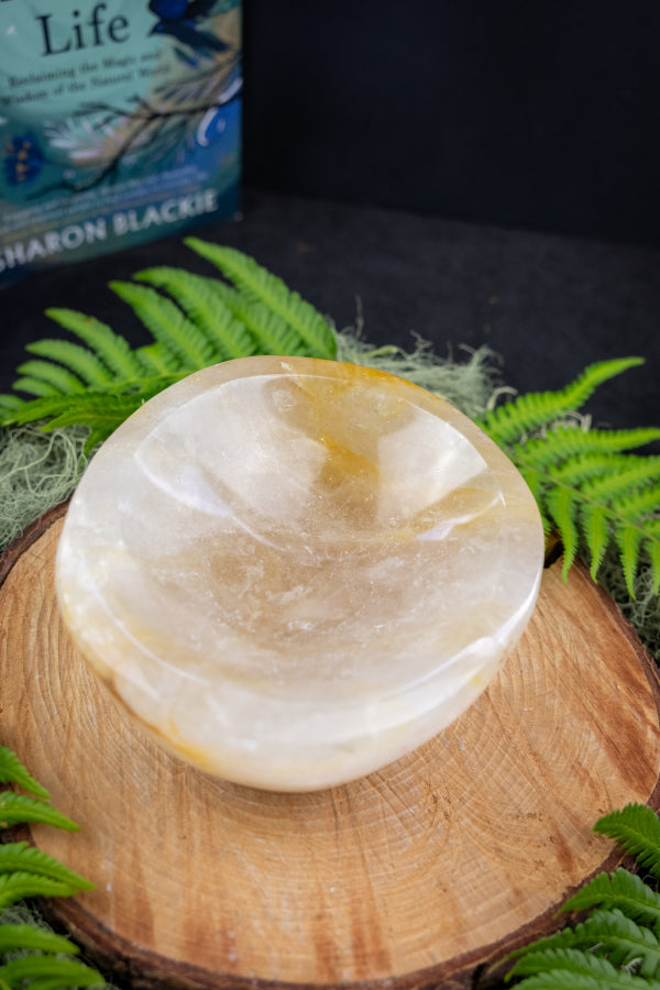 Golden Healer Quartz Bowl for Healing, Energy Work and Display, High Vibration Crystal Stone for Clarity, Alignment and Inner Peace
