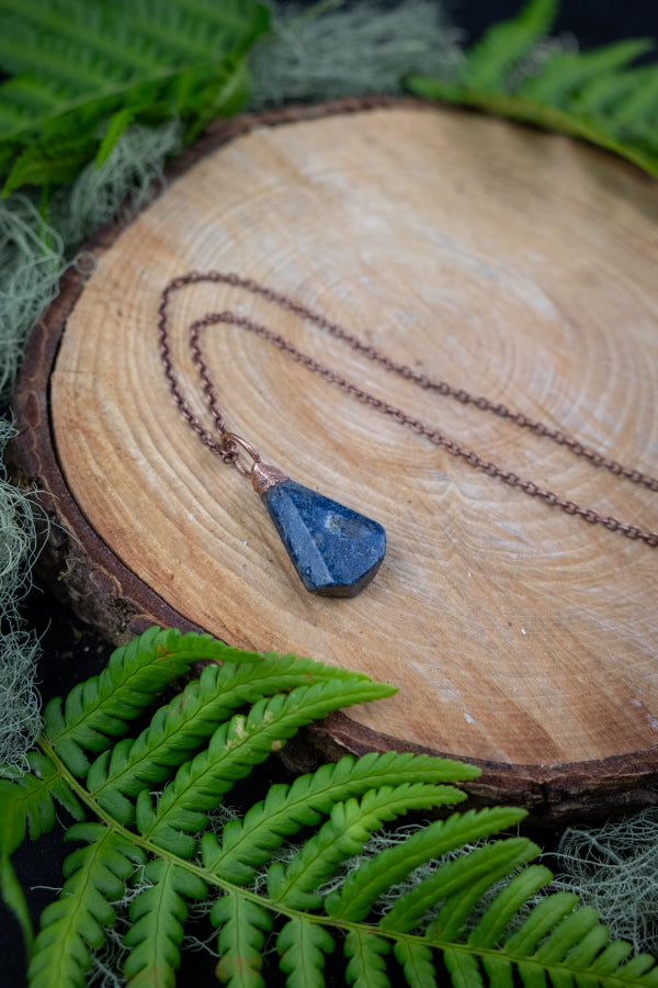 Lapis Lazuli Copper Pendant One of a Kind Crystal Necklace for Wisdom Inner Truth Third Eye Stone Spiritual Gift.