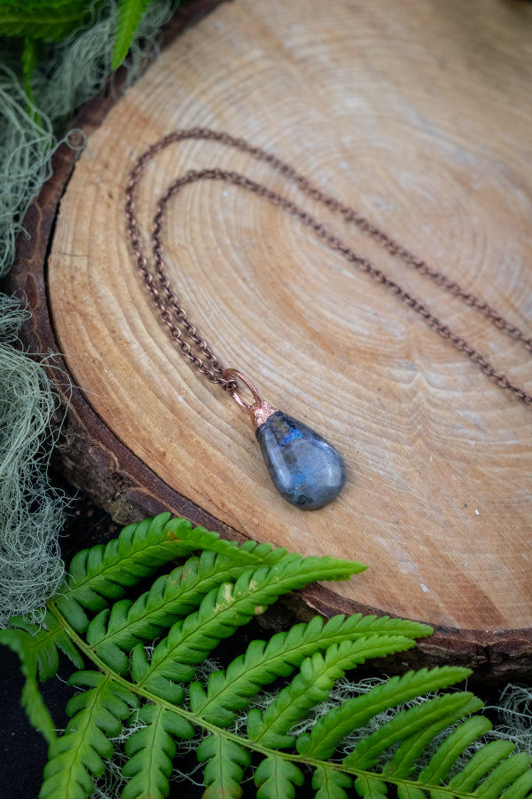 Australian Opal and Copper Pendant, Ethically Sourced Opal Gemstone Necklace, Handmade Crystal Jewellery, Spiritual Healing Stone Gift