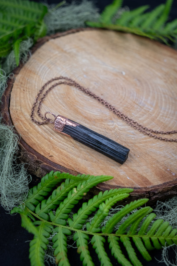 Black Tourmaline and Copper Pendant for Protection, Grounding and Energetic Shielding, Handmade Crystal Necklace, Empaths & Energy Workers (Copy)