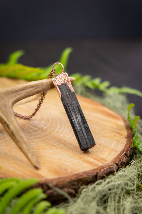 Black Tourmaline and Copper Pendant for Protection, Grounding and Energetic Shielding, Handmade Crystal Necklace, Empaths & Energy Workers (Copy)