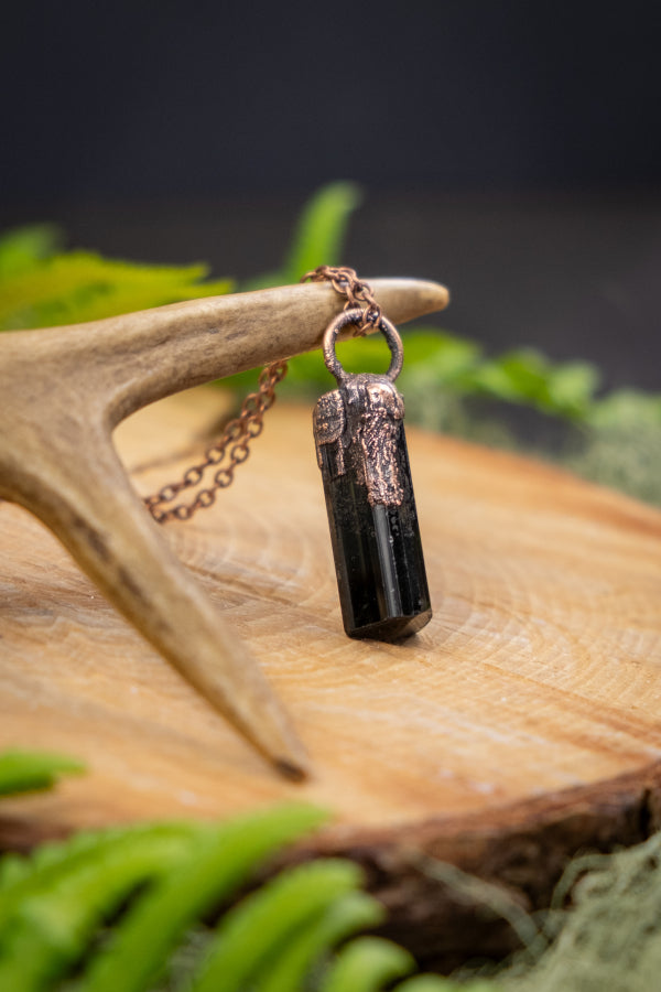 Black Tourmaline and Copper Pendant for Protection, Grounding and Energetic Shielding, Handmade Crystal Necklace, Empaths & Energy Workers (Copy) (Copy)