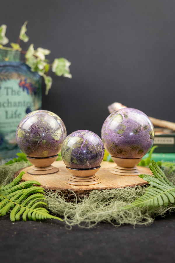 Atlantisite Crystal Sphere for Emotional Healing, Heart Wisdom, and Ancient Earth Energy Connection