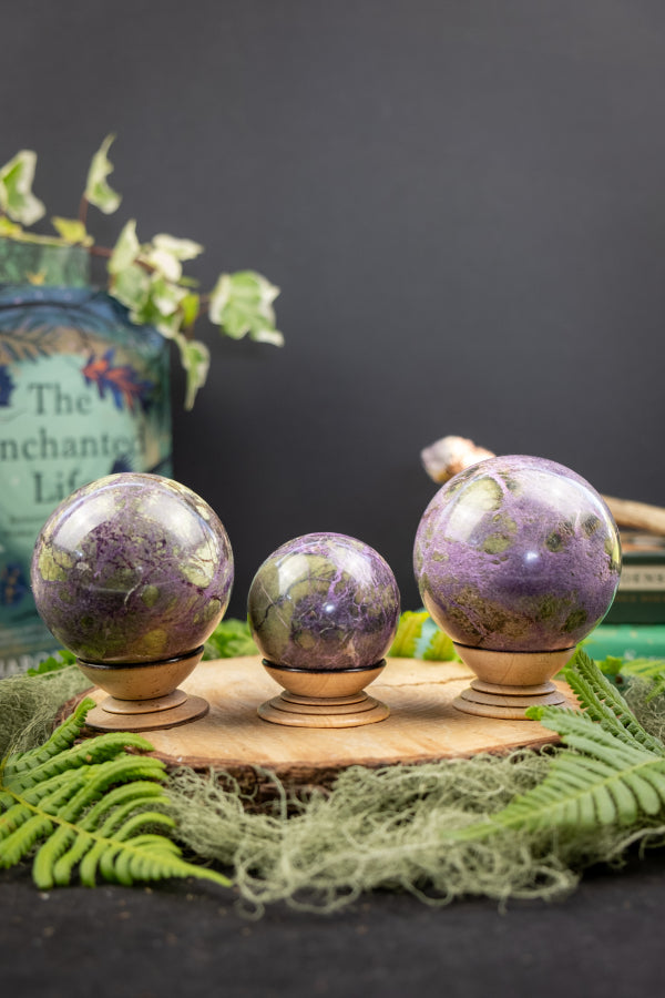 Atlantisite Crystal Sphere for Emotional Healing, Heart Wisdom, and Ancient Earth Energy Connection
