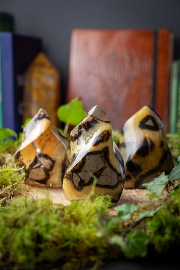 Golden Septarian Crystal Flame
