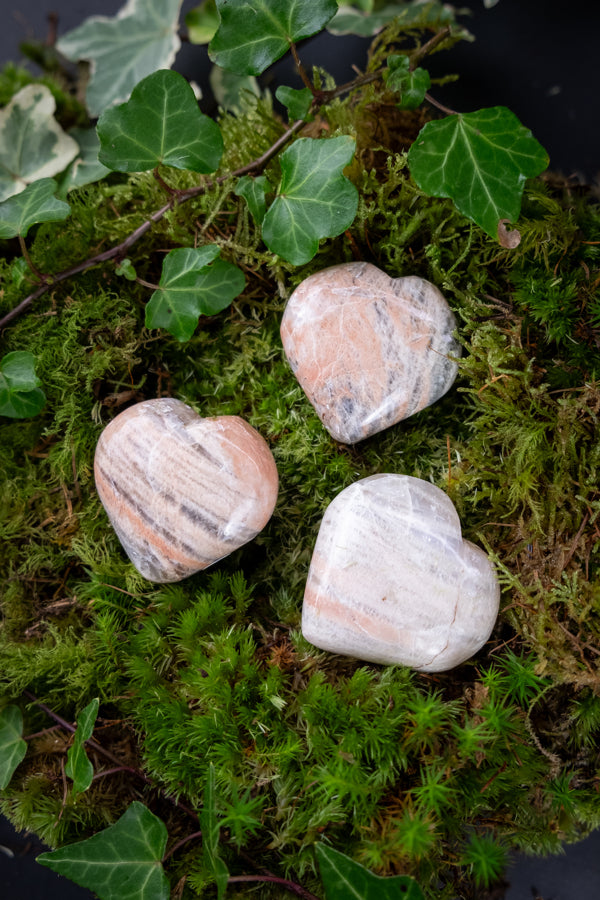 Natural Moonstone Crystal Heart, Divine Feminine, Crystal for love, fertility, intuition, magic, protection and hope. Gift for her.
