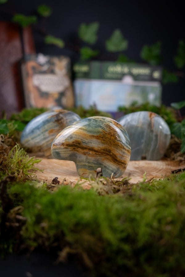 Lemurian Aquatine Calcite Totem Bear, Soothes the nervous system, Heal the energy system, Calming crystal.