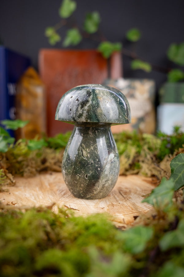 Ocean Jasper crystal Toadstool, A stone of joy, renewal and emotional balance, A grade, ethical crystal, Hand carved.