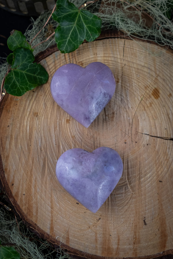 Lepidolite Crystal Heart, Crystal for calm, Promote restful sleep