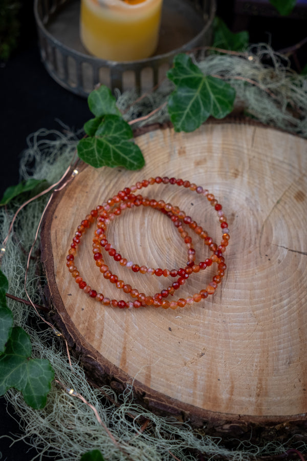 Carnelian crystal bracelet, Faceted beads, Boho style, Crystal for passion, love, creativity, Root and Sacral chakra crystal.