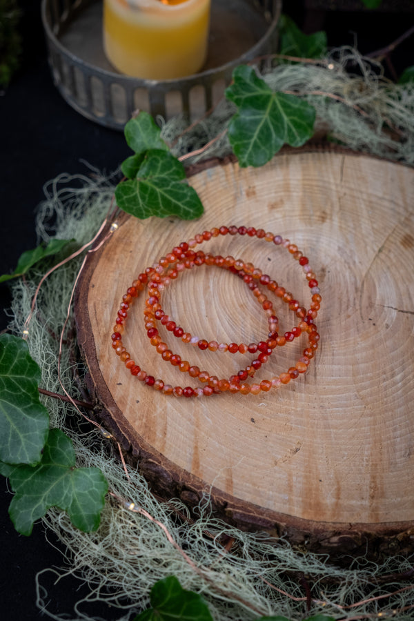 Carnelian crystal bracelet, Faceted beads, Boho style, Crystal for passion, love, creativity, Root and Sacral chakra crystal.