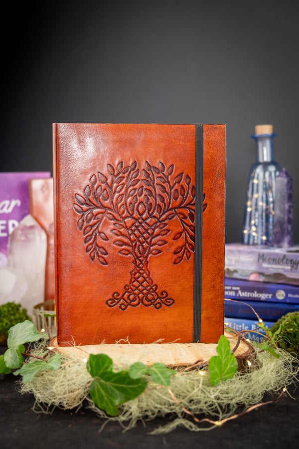 Tree of life journal. Leather, vegetable tanned, handmade, notebook,