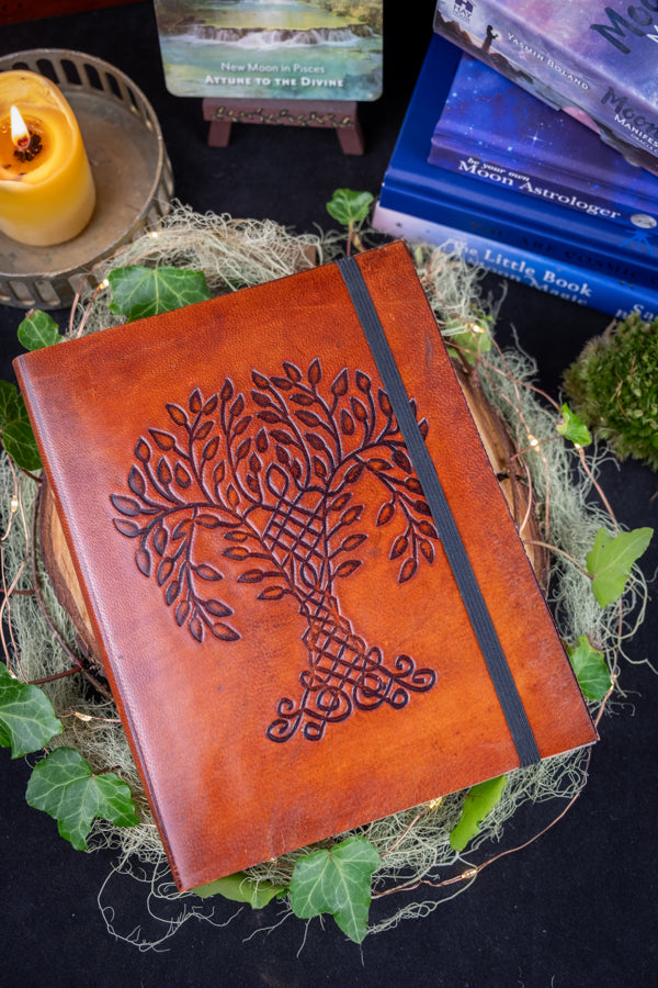 Tree of life journal. Leather, vegetable tanned, handmade, notebook,