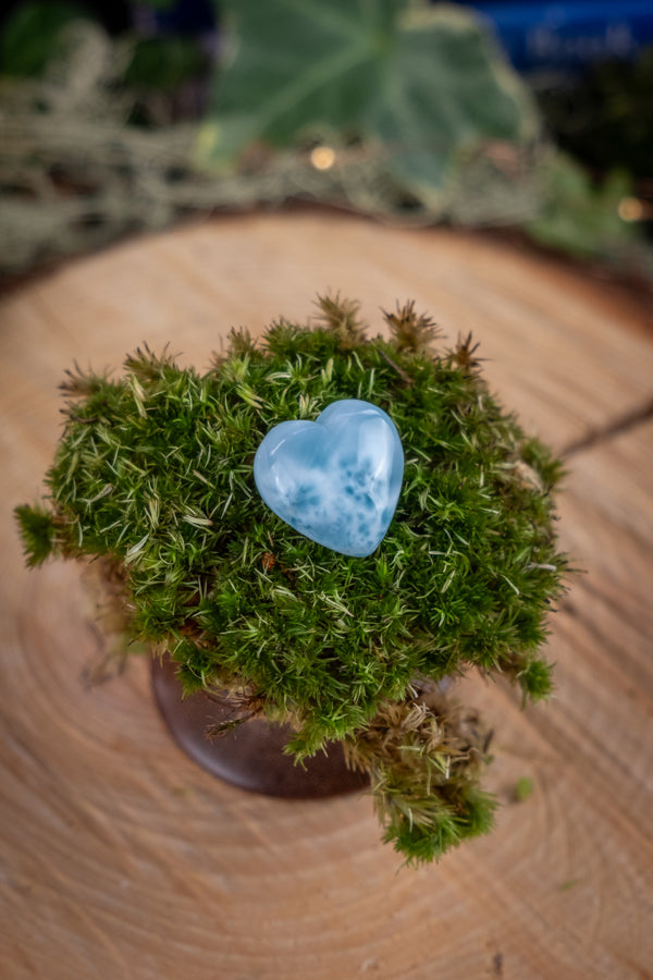 Larimar Heart, Soothing Ocean Gemstone, Calming Crystal, Emotional Healing Stone, Throat Chakra Stone