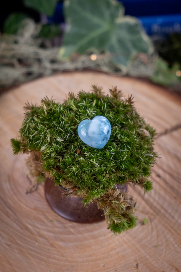 Larimar Heart, Soothing Ocean Gemstone, Calming Crystal, Emotional Healing Stone, Throat Chakra Stone