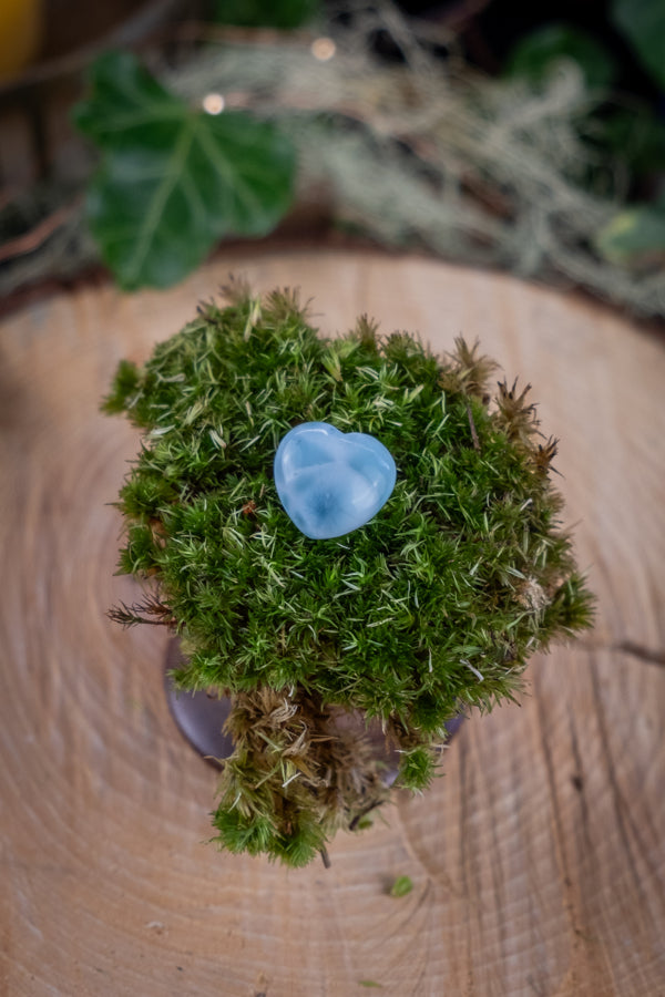 Larimar Heart, Soothing Ocean Gemstone, Calming Crystal, Emotional Healing Stone, Throat Chakra Stone