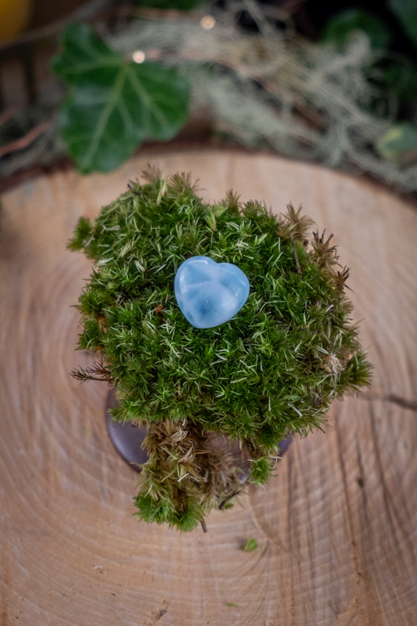 Larimar Heart, Soothing Ocean Gemstone, Calming Crystal, Emotional Healing Stone, Throat Chakra Stone