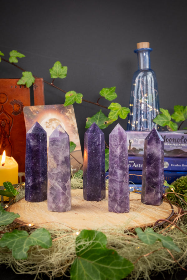 Lepidolite Point, Soothing Crystal, Calming Stone, Emotional Healing Gem, Stress Relief, Anxiety Support, Crown Chakra, Spiritual Balance