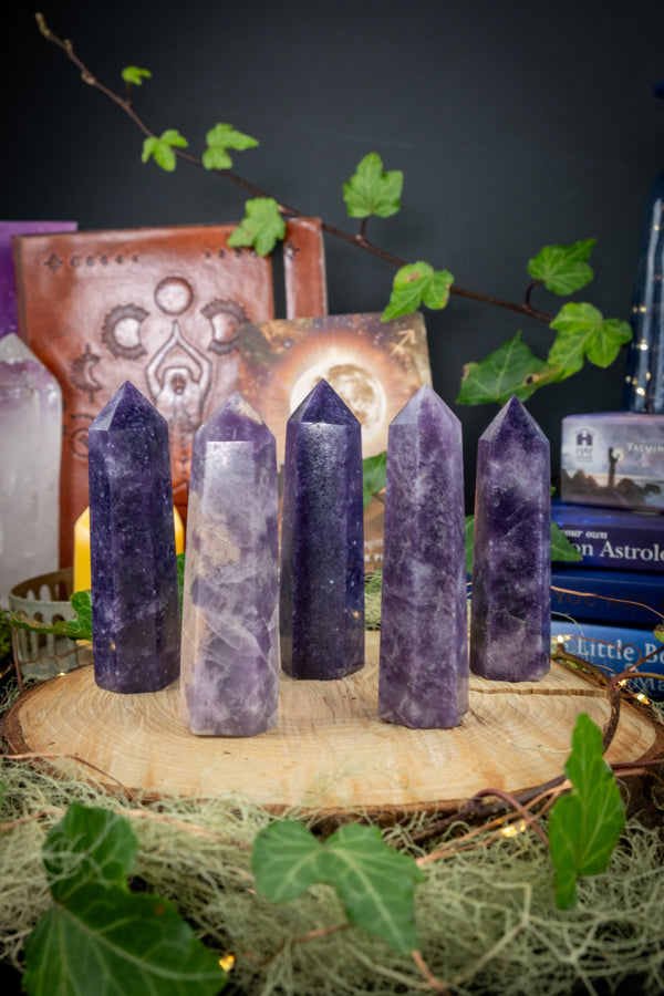 Lepidolite Point, Soothing Crystal, Calming Stone, Emotional Healing Gem, Stress Relief, Anxiety Support, Crown Chakra, Spiritual Balance