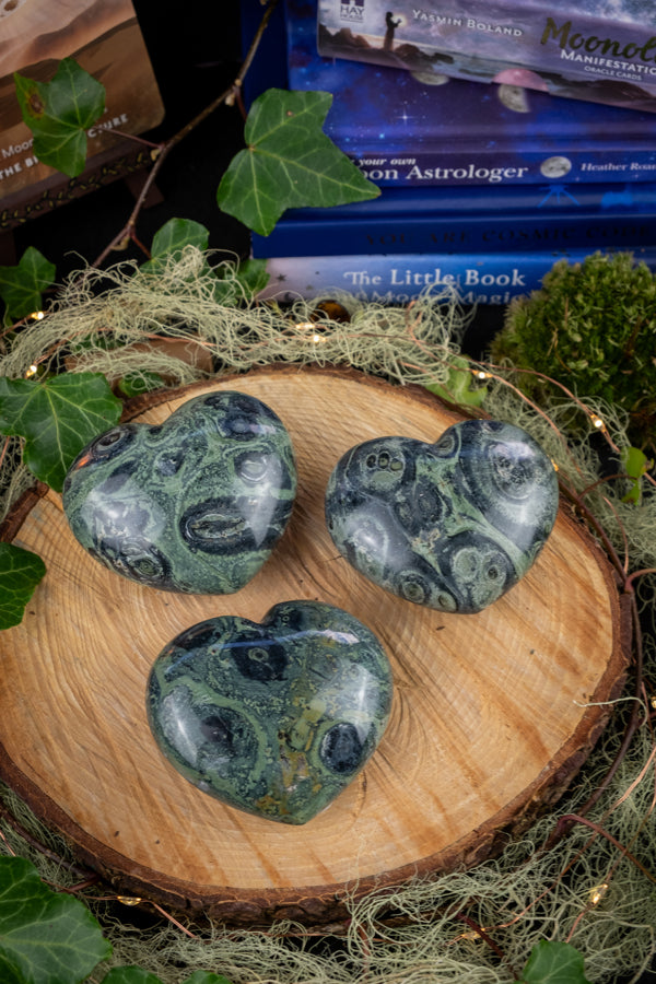 Kambaba Jasper Heart, Stromatolite Crystal, Calming Stone, Deep Healing, Ancient Earth Energy, Protection, Emotional Balance