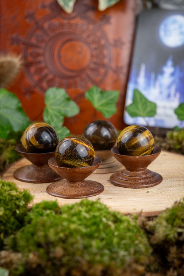 Tiger's Eye Sphere, Brown Tiger Eye Crystal, Protective Stone for Confidence, Courage & Grounding, Root Chakra Healing Gemstone