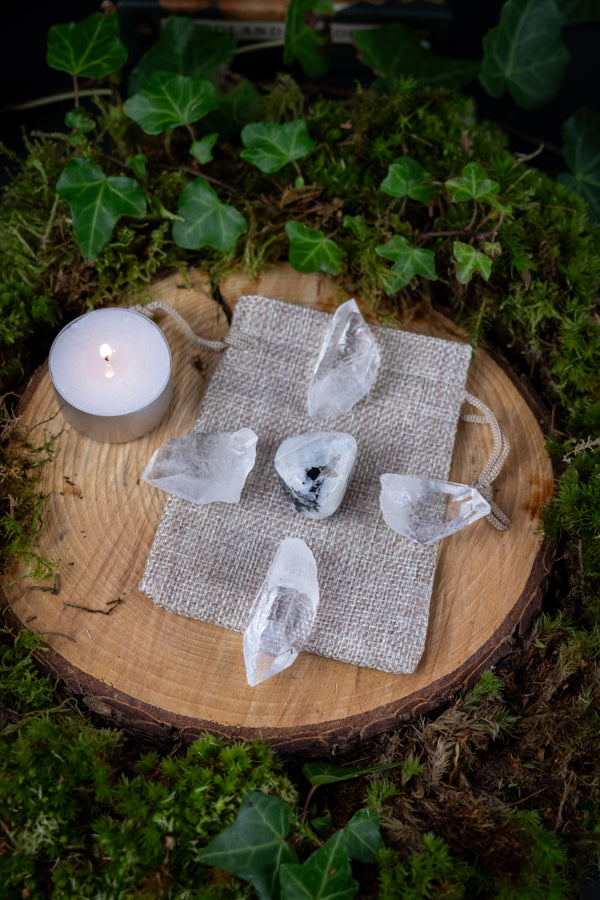 Crystal Kit for intuition, Intention setting kit, Moonstone crystal, Clear Quartz , Crystal grids, Crystals to enhance psychic gifts.