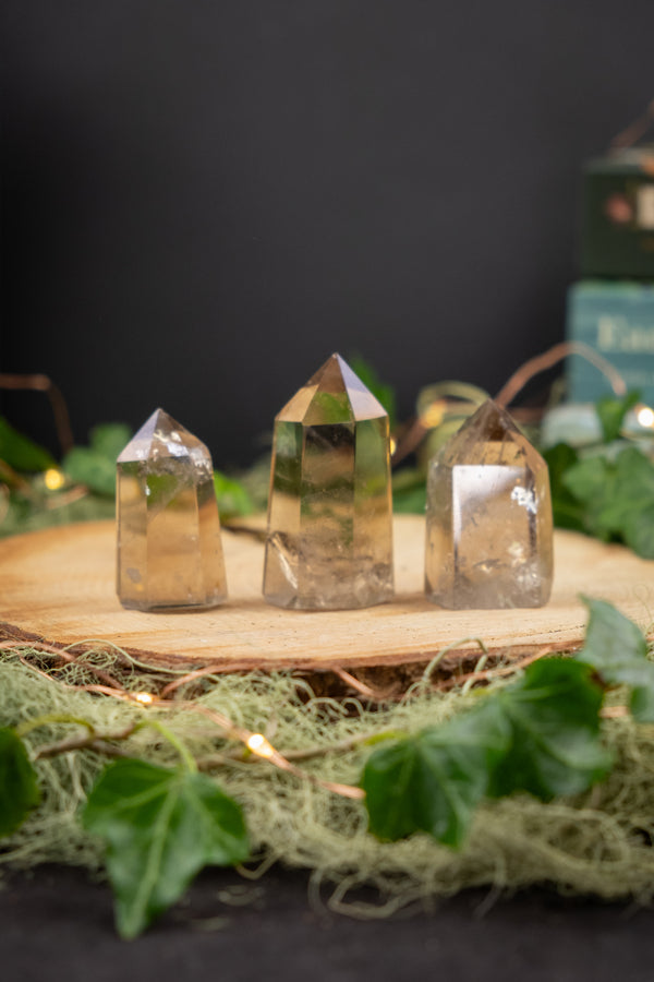 Smokey Quartz Point from Brazil, High Clarity Crystal, Grounding Stone for Protection, Stress Relief and Earth Connection