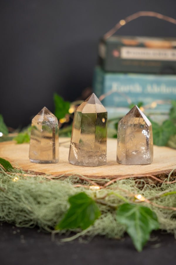 Smokey Quartz Point from Brazil, High Clarity Crystal, Grounding Stone for Protection, Stress Relief and Earth Connection