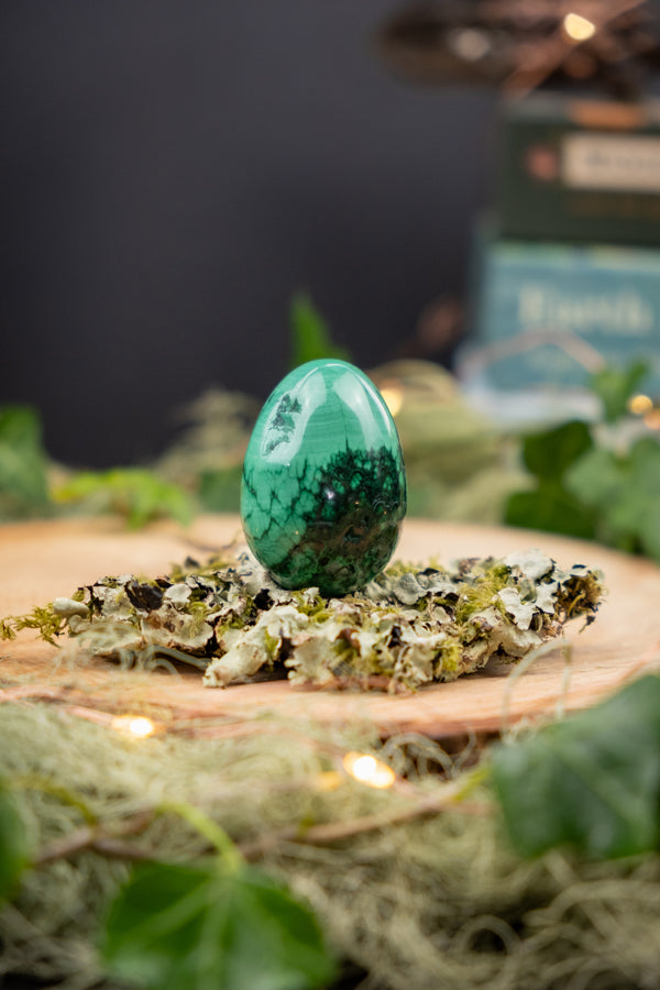 Malachite Egg Congo Origin, Polished Crystal Egg, Transformation Stone, Protection Gem, Deep Healing Malachite Stone, Heart Chakra Crystal