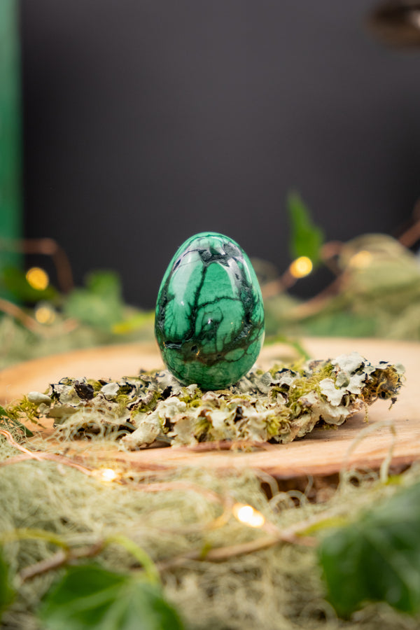 Malachite Egg Congo Origin, Polished Crystal Egg, Transformation Stone, Protection Gem, Deep Healing Malachite Stone, Heart Chakra Crystal