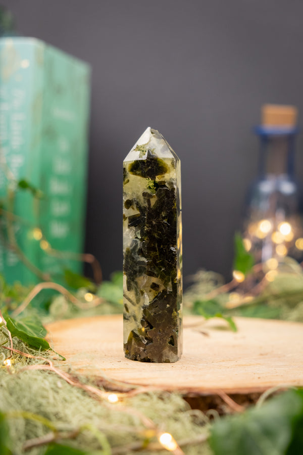 Prehnite Tower Point, Heart Healing Crystal, Dream Recall Gemstone, Soothing Green Stone for Calm, Spiritual Growth and Intuition
