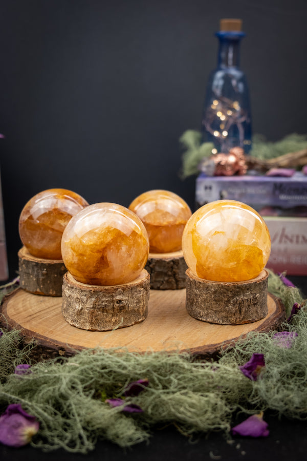 Golden Healer Quartz Crystal Sphere, Sun energy, Master Healer, Ethically sourced from Madagascar, AAA+ grade.