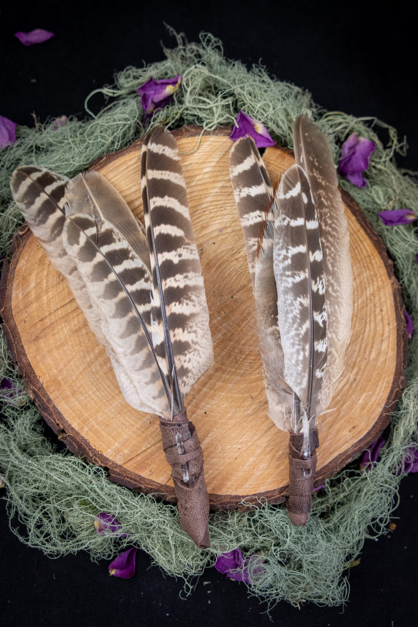Energy Cleansing Fan with Crystal Quartz, Feathers from Dartmoor, Smudge Fan for Smoke Cleansing Rituals and Energy Shifting
