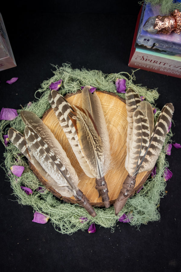 Energy Cleansing Fan with Crystal Quartz, Feathers from Dartmoor, Smudge Fan for Smoke Cleansing Rituals and Energy Shifting