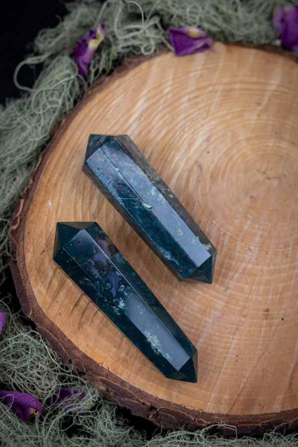 Indian Bloodstone Vogel Wand for Energy Clearing, Courage, and Vital Vitality, Ethically Sourced Healing Crystal Tool