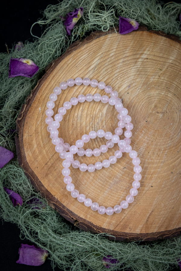 Rose quartz crystal bracelet, Crystal for self love, Self care, Heart healing.