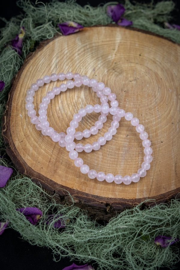 Rose quartz crystal bracelet, Crystal for self love, Self care, Heart healing.