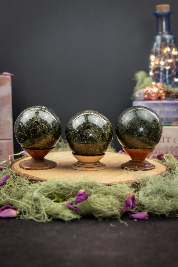Peridot in Matrix Sphere