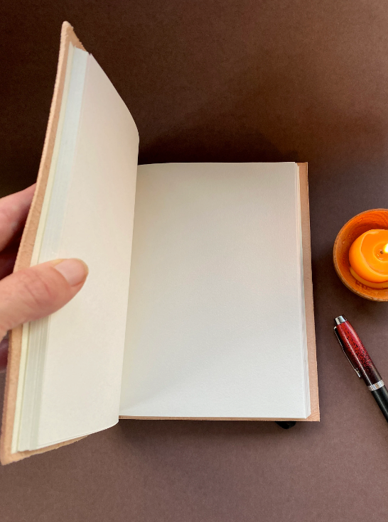 Moon Leather journal, handmade journal, Sun and Moon notebook, Vegetable Tanned Leather Notebook, Writers gift, Eco friendly