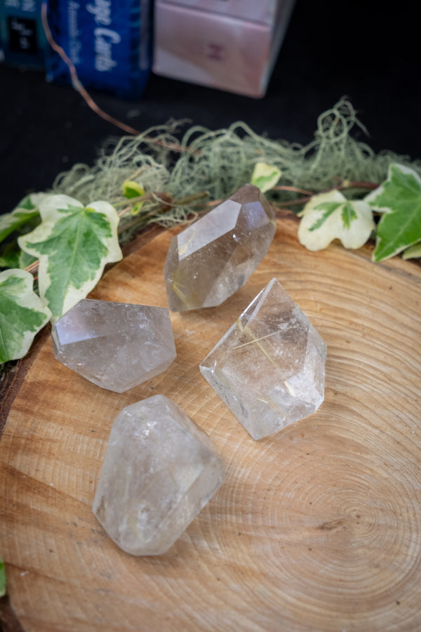 Rutilated Quartz Faceted Gemstone, Golden Rutile Stone for Clarity, Confidence, Healing, Solar Plexus Crystal
