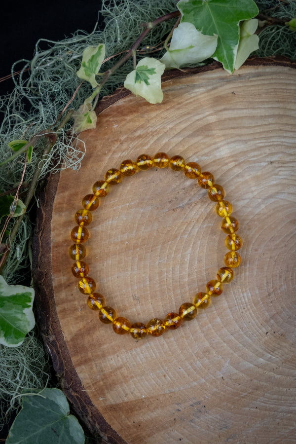 Amber Bracelet for Calm Confidence, Ancient Wisdom, Natural Gemstone Jewellery, Baltic Amber Stone for Clarity and Vitality
