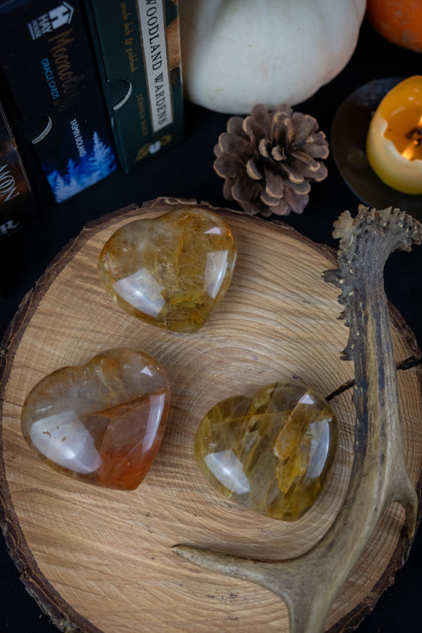 Golden Healer Quartz Crystal Heart, Sun energy, Master Healer, Ethically sourced from Madagascar, A grade.