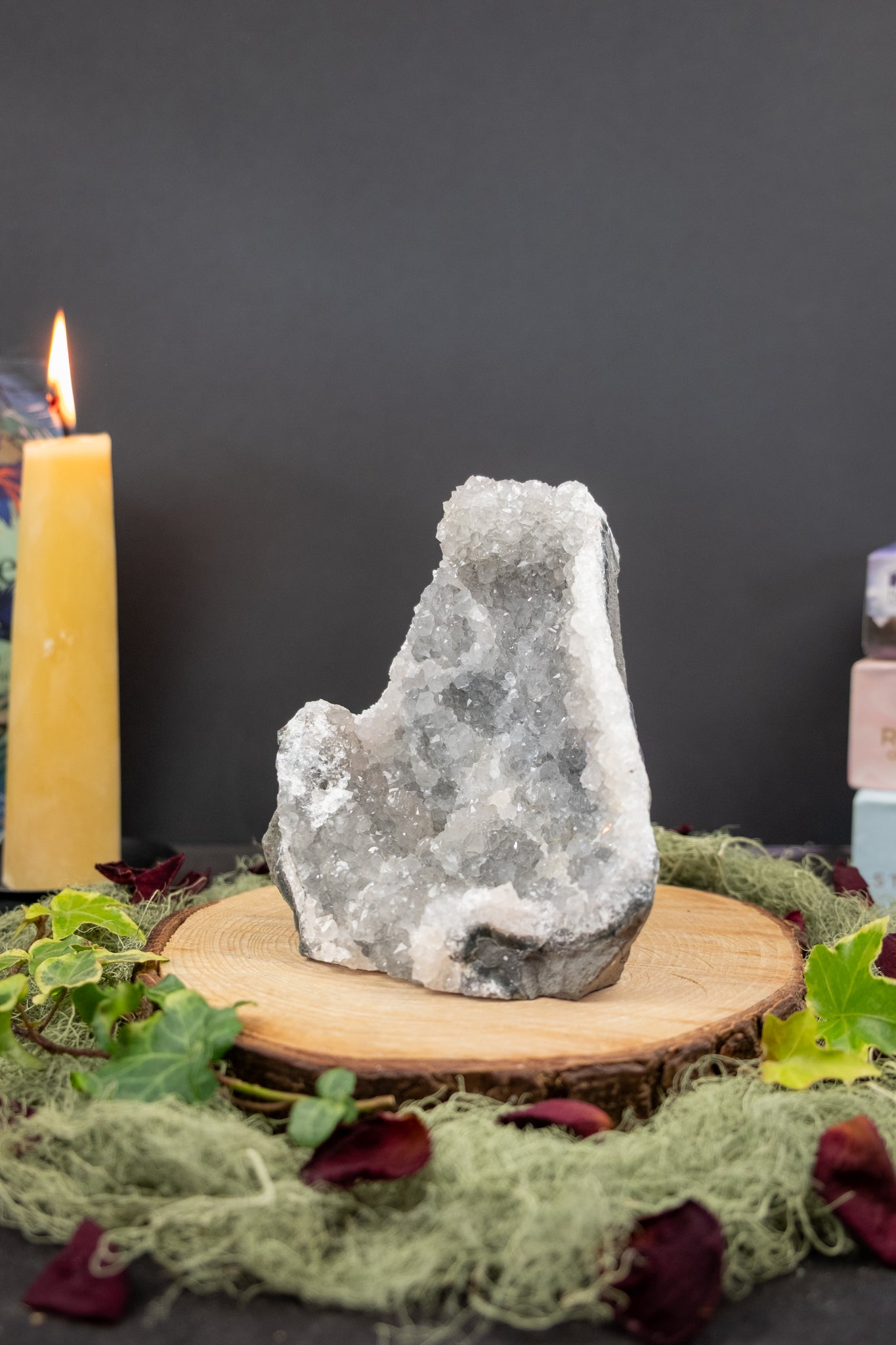 Silver Uruguayan Amethyst Cluster, Flat Base Amethyst Crystal Stone for Calm and Protection, Ethically Sourced from Uruguay