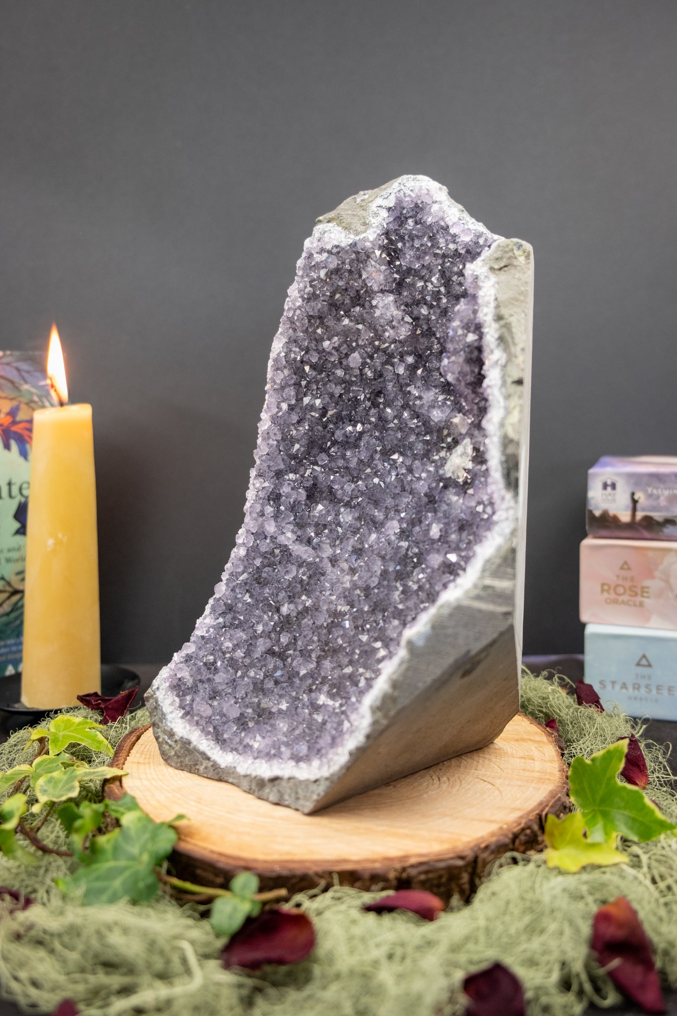 Uruguayan Amethyst Cluster, Flat Base Amethyst Stone for Calm and Energy Cleansing, Ethically Sourced from Uruguay