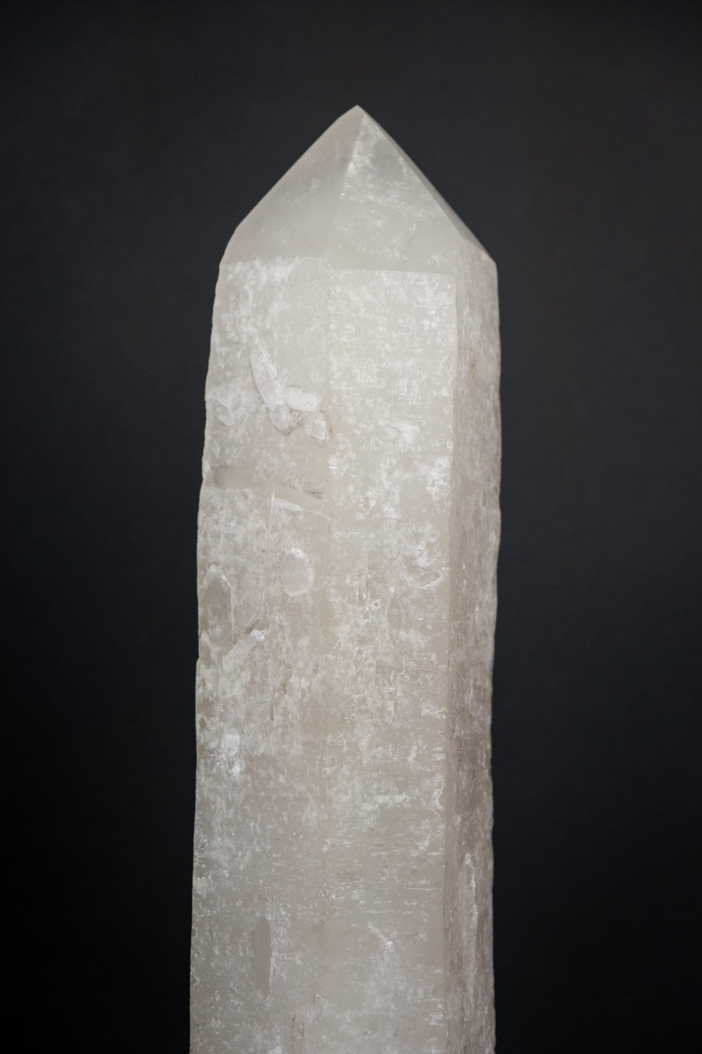 Goddess Quartz Point on Custom Stand, Natural Quartz Crystal for Divine Feminine Energy and Inner Strength, Ethically Sourced from Brazil
