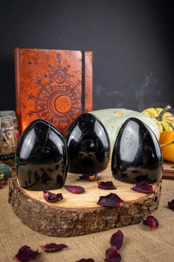 Black Tourmaline Crystal Freeform, Black gemstone, Polished tourmaline, Purifying, protective and grounding crystal, EMF protection