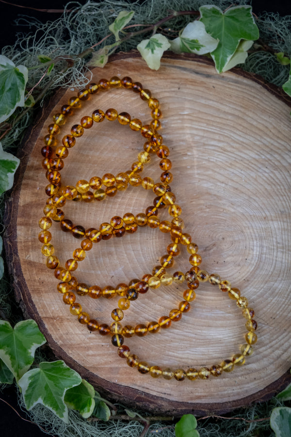 Amber Bracelet for Calm Confidence, Ancient Wisdom, Natural Gemstone Jewellery, Baltic Amber Stone for Clarity and Vitality