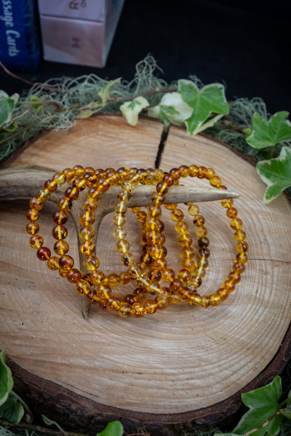 Amber Bracelet for Calm Confidence, Ancient Wisdom, Natural Gemstone Jewellery, Baltic Amber Stone for Clarity and Vitality