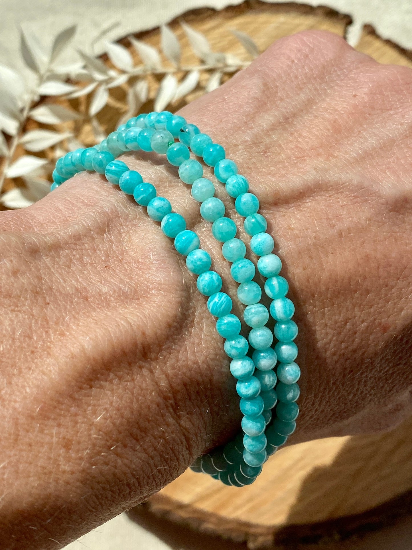 Amazonite crystal bracelet, Throat chakra crystal